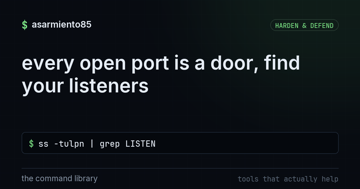 every open port is a door, find your listeners