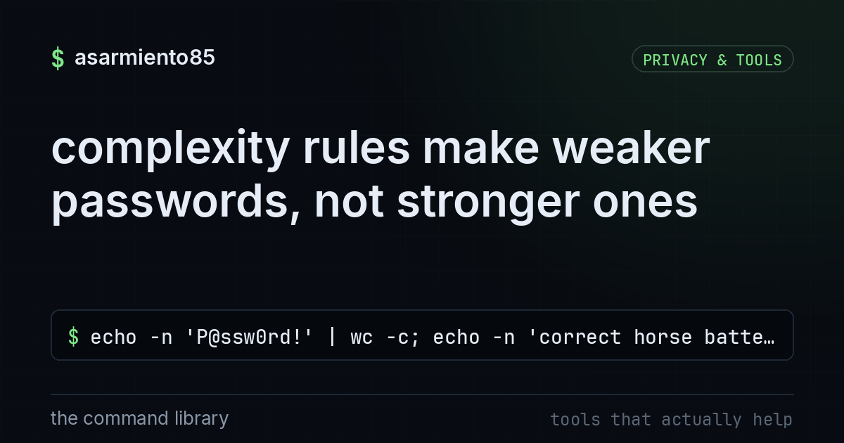 complexity rules make weaker passwords, not stronger ones