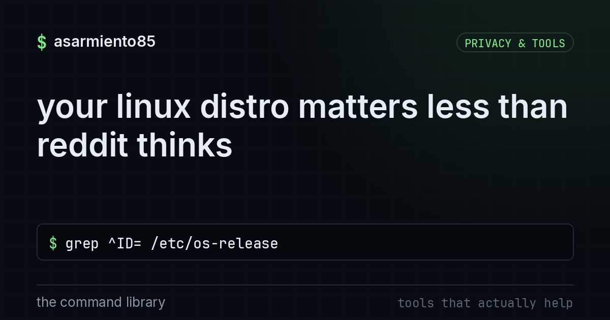 your linux distro matters less than reddit thinks