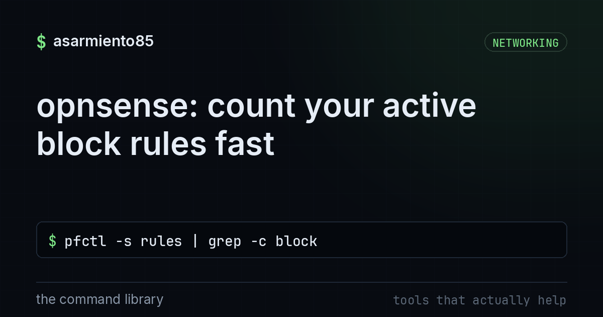 opnsense: count your active block rules fast
