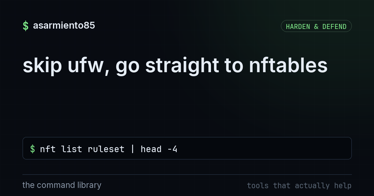 skip ufw, go straight to nftables