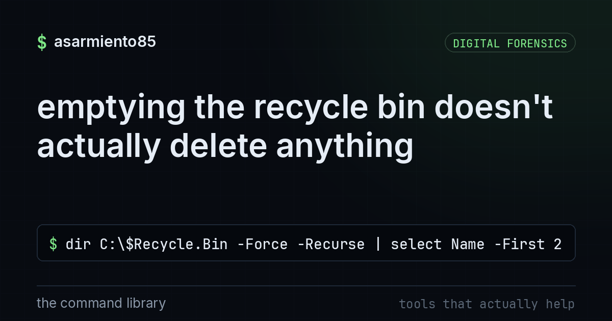 emptying the recycle bin doesn't actually delete anything
