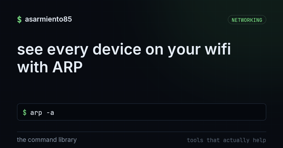 see every device on your wifi with ARP