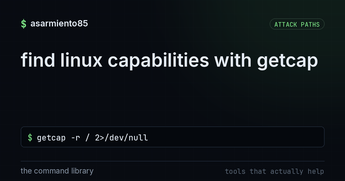 find linux capabilities with getcap