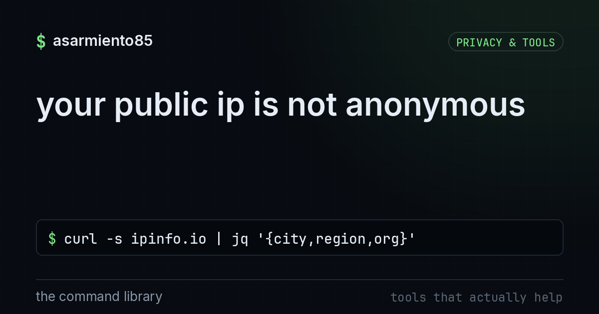 your public ip is not anonymous
