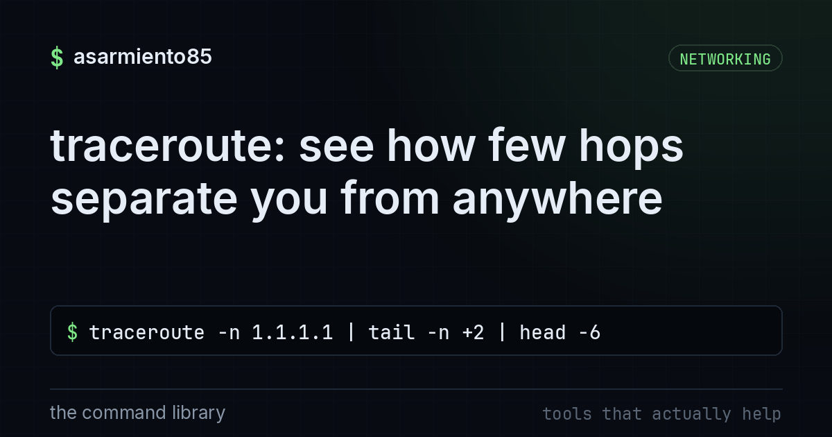 traceroute: see how few hops separate you from anywhere