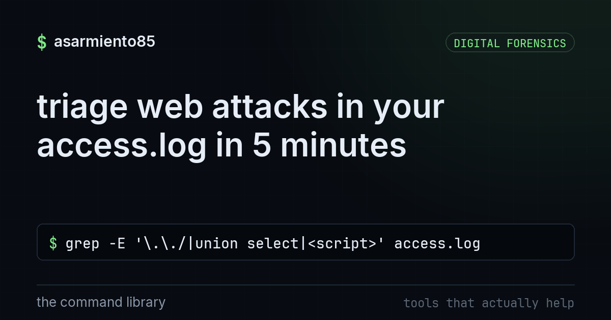 triage web attacks in your access.log in 5 minutes