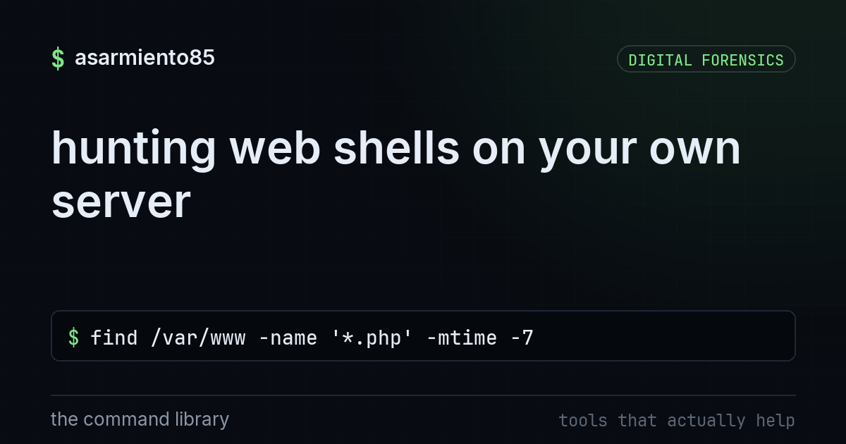 hunting web shells on your own server
