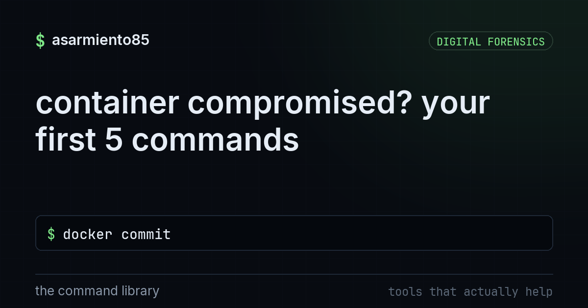 container compromised? your first 5 commands