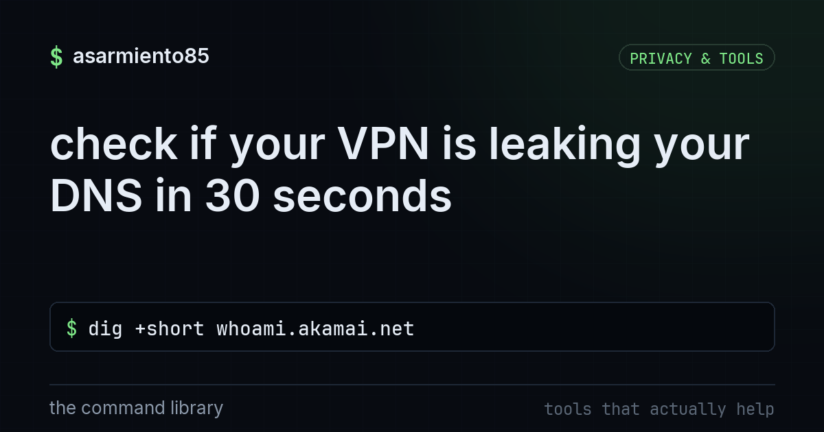 check if your VPN is leaking your DNS in 30 seconds