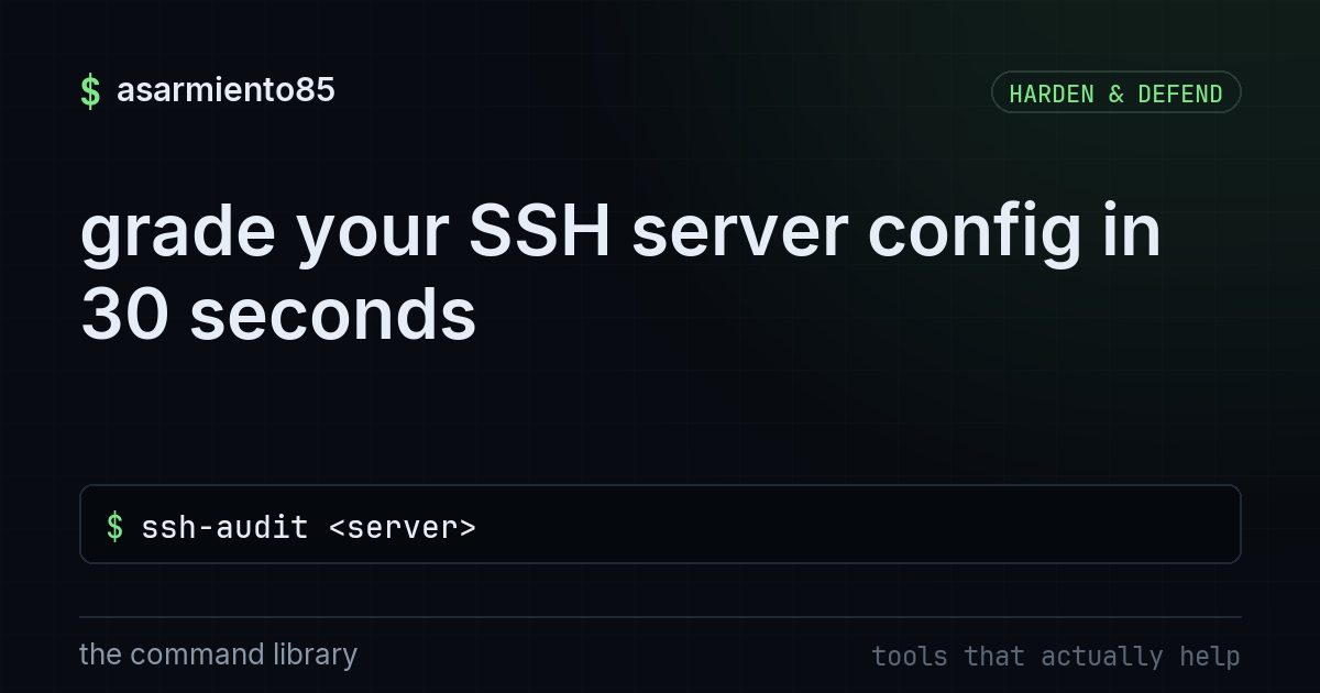 grade your SSH server config in 30 seconds