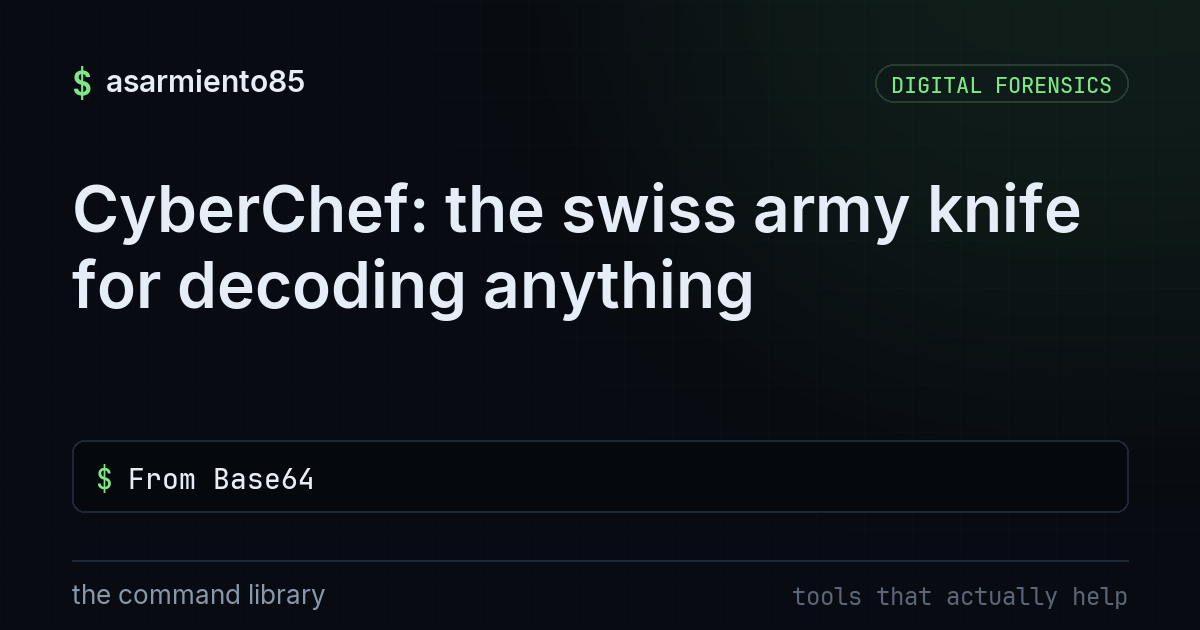 CyberChef: the swiss army knife for decoding anything