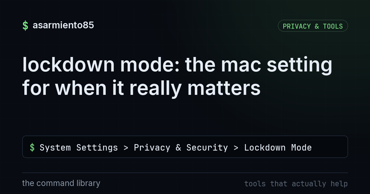 lockdown mode: the mac setting for when it really matters