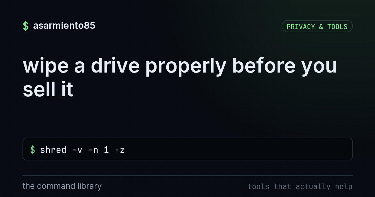 wipe a drive properly before you sell it