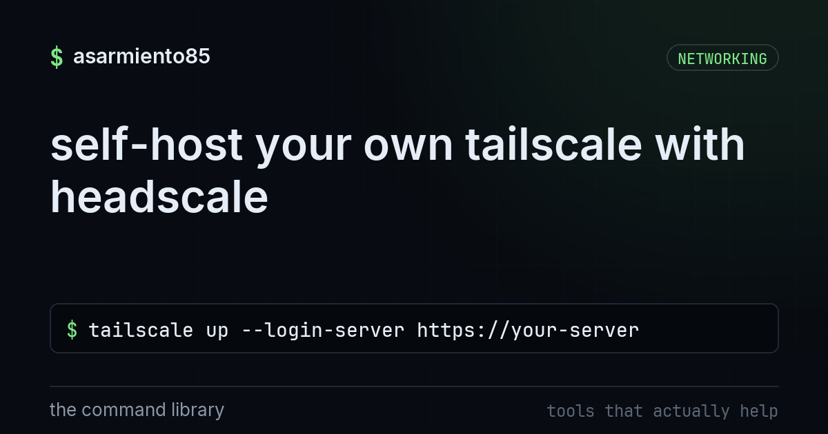 self-host your own tailscale with headscale