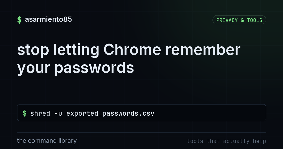 stop letting Chrome remember your passwords