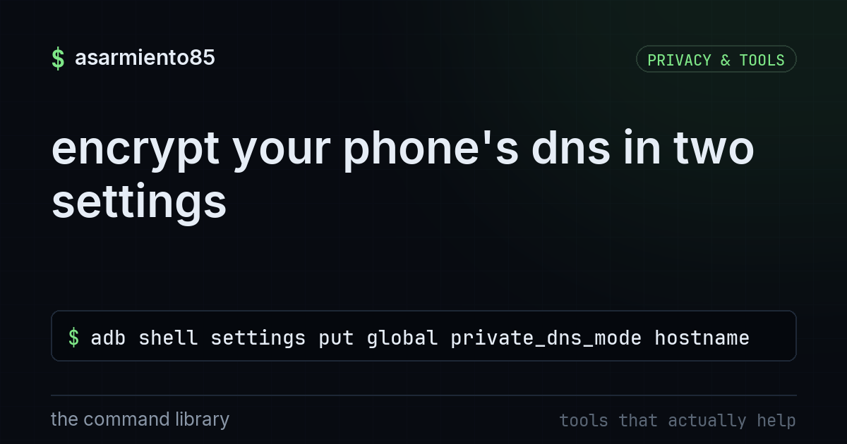 encrypt your phone's dns in two settings