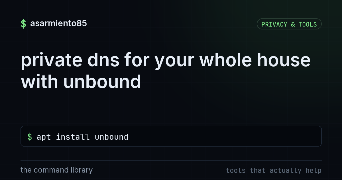 private dns for your whole house with unbound